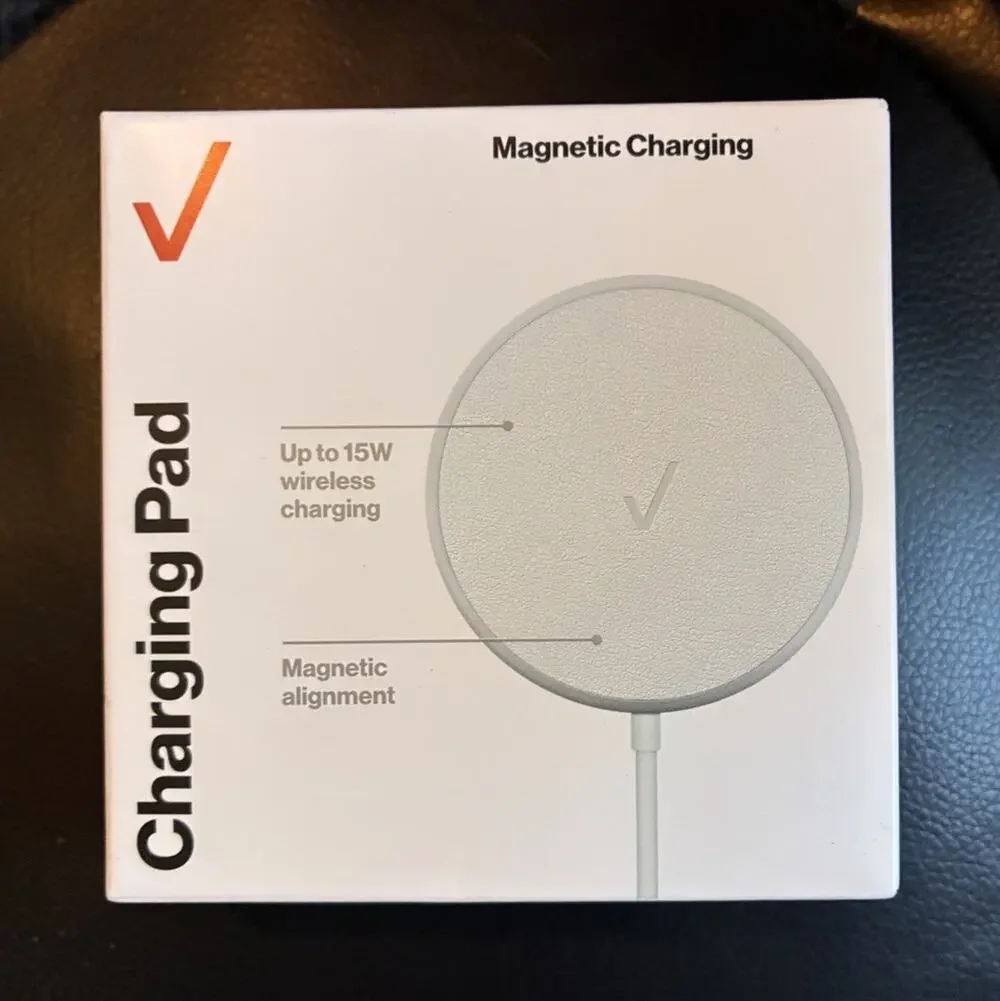 Verizon 15W Magnetic Wireless Charging Pad USB-C Cable 3.3ft White